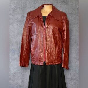 Vintage Berkay Leather Jacket – Classic Red